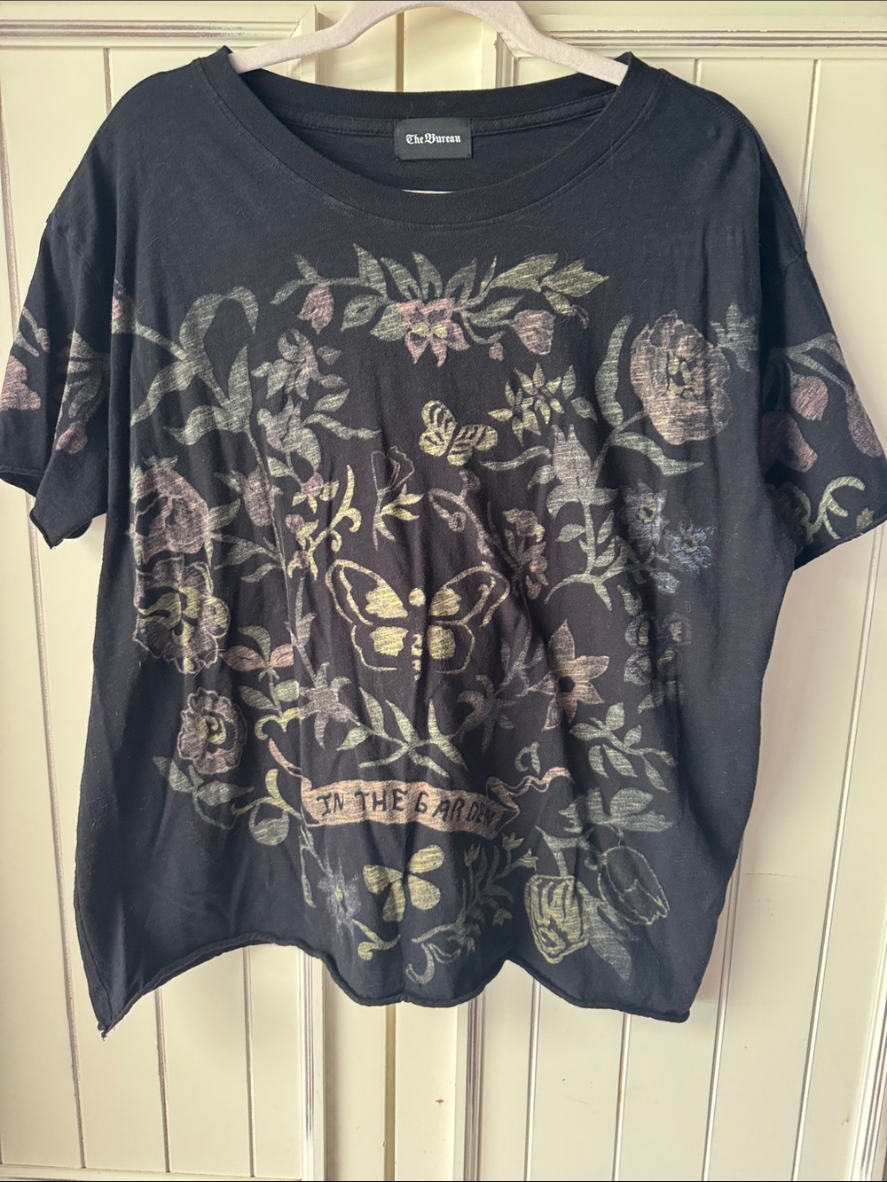 The Bureau Black Floral & Butterfly Graphic Tee